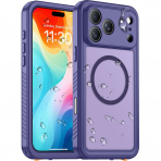 Temdan iPhone 18 Pro Su Ge�irmez Manyetik K�l�f-Purple