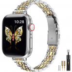 MioHHR Apple Watch Series 12 �elik Kay�� -Silver Gold