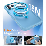 Temdan iPhone 18 Pro 360 Manyetik Standl� K�l�f-Blue