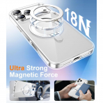 Temdan iPhone 18 Pro 360 Manyetik Standl� K�l�f-Clear