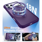 Temdan iPhone 18 Pro 360 Manyetik Standl� K�l�f-Purple