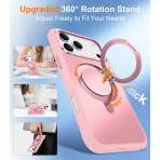 Temdan iPhone 18 Pro 360 Manyetik Standl� K�l�f-Pink