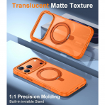 Temdan iPhone 18 Pro 360 Manyetik Standl� K�l�f-Orange