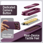 JETech iPhone 18 Pro Vegan Deri MagSafe K�l�f-Dark Cherry