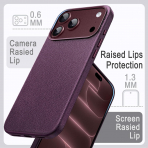 JETech iPhone 18 Pro Vegan Deri MagSafe K�l�f-Dark Cherry