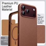 JETech iPhone 18 Pro Vegan Deri MagSafe K�l�f-Deep Brown