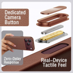 JETech iPhone 18 Pro Vegan Deri MagSafe K�l�f-Deep Brown