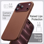 JETech iPhone 18 Pro Vegan Deri MagSafe K�l�f-Deep Brown