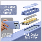 JETech iPhone 18 Pro Vegan Deri MagSafe K�l�f-Glacier