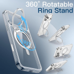 JETech 360 D�ner Halka iPhone 18 Pro Standl� K�l�f-Clear