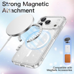 JETech iPhone 18 Pro Simli Manyetik K�l�f-Clear