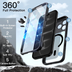 JETech 360 Tam G�vde iPhone 18 Pro Manyetik K�l�f-Black