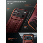 SUPCASE UB Pro iPhone 18 Pro Kemer Klipsi K�l�f-Burgundy