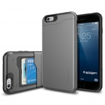 Spigen iPhone 6 Plus Case Slim Armor CS Kartvizitlik Klf Kapak-Gun Metal