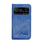 Matra Samsung Galaxy S4 View Flip Deri Klf-Yol Mavi