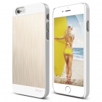 elago S6 iPhone 6 Outfit Matrix Alminyum ve Polikarbonat ift Korumal Klf-White-Champagne Gold