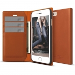 elago S6 iPhone 6 Wallet Case Limited Edition + HD Profesyonel Ekran Koruyucu-Kahverengi