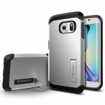 Spigen Galaxy S6 Edge Case Tough Armor-Satin Silver