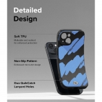 Ringke Onyx Design Serisi Apple iPhone 15 Klf-Blue Brush