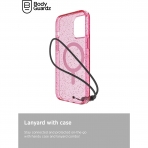 BodyGuardz Carve Serisi Apple iPhone 15 Pro effaf Klf-Pink Glitter