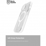 BodyGuardz Ace Pro Serisi Apple iPhone 15 Plus MagSafe Uyumlu Klf (MIL-STD-810G)-Clear White