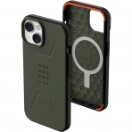 UAG Civilian Serisi Apple iPhone 15 Darbeye Dayankl nce Klf (MIL-STD-810G)-Olive Drab