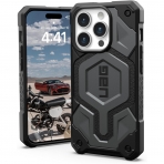 UAG Monarch Pro Serisi iPhone 15 Pro Max MagSafe Uyumlu Darbeye Dayankl Klf (MIL-STD-810G)-Silver