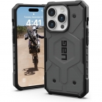 UAG Pathfinder Serisi Apple iPhone 15 Pro Max Darbeye Dayankl Klf (MIL-STD-810G)-Silver