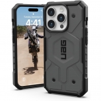 UAG Pathfinder Serisi Apple iPhone 15 Pro Max Darbeye Dayankl Klf (MIL-STD-810G)-Silver