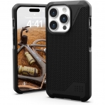 UAG Metropolis Serisi Apple iPhone 15 Pro Max Darbeye Dayankl Czdan Klf (MIL-STD-810G)-Kevlar Black