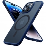 TORRAS Apple iPhone 15 Pro Darbeye Dayankl MagSafe Uyumlu Klf-Blue Titanium 