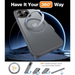 TORRAS Apple iPhone 15 Pro Max Manyetik Standl Klf-Clear