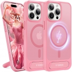 TORRAS Pstand Serisi Apple iPhone 15 Pro Max Silikon Klf -Pink