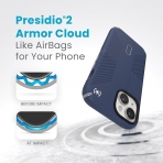 Speck Apple iPhone 15 Plus Presidio2 Grip Serisi Klf (MIL-STD-810G)-Blue