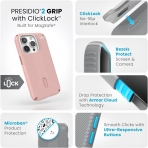 Speck Apple iPhone 15 Pro Max Presidio2 Grip Serisi Klf (MIL-STD-810G)-Pink