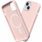 RhinoShield SolidSuit Serisi Apple iPhone 15 Plus MagSafe Uyumlu Klf (MIL-STD-810G)-Blush Pink