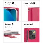 Goospery Mansoor Serisi Apple iPhone 15 Czdan Klf-Hot Pink