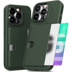 Goospery Rail Serisi Apple iPhone 15 Pro Czdan Klf-Dark Green