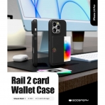 Goospery Rail Serisi Apple iPhone 15 Pro Czdan Klf-Matt Clear