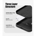 Goospery Liquid Silicone iPhone 15 Pro Max Darbeye Dayankl Klf-Black