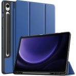 TiMOVO Kalem Blmeli Galaxy Tab S9 FE Plus Klf-Navy Blue