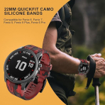 Bandkids Silikon Garmin Fenix 7X/6X/5X Kay -Red 