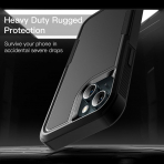 JeTech Rugged iPhone 15 Plus Mat Klf -Black
