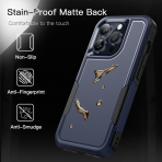 JeTech Rugged iPhone 15 Pro Max Mat Klf -Navy