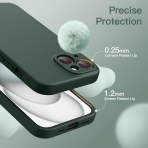 JETech Manyetik iPhone 15 Plus Silikon Klf -Midnight Green