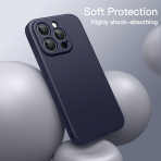 JETech Manyetik iPhone 15 Pro Max Silikon Klf -Blue