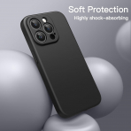 JETech Manyetik iPhone 15 Pro Max Silikon Klf -Black 