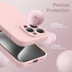 JETech Manyetik iPhone 15 Pro Max Silikon Klf -Pink