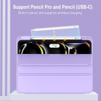 ZryXal Kalem Blmeli iPad Pro M4 Klf (11 in)-Clove Purple