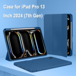 ZryXal Kalem Blmeli iPad Pro M4 Klf (11 in)-Navy Blue